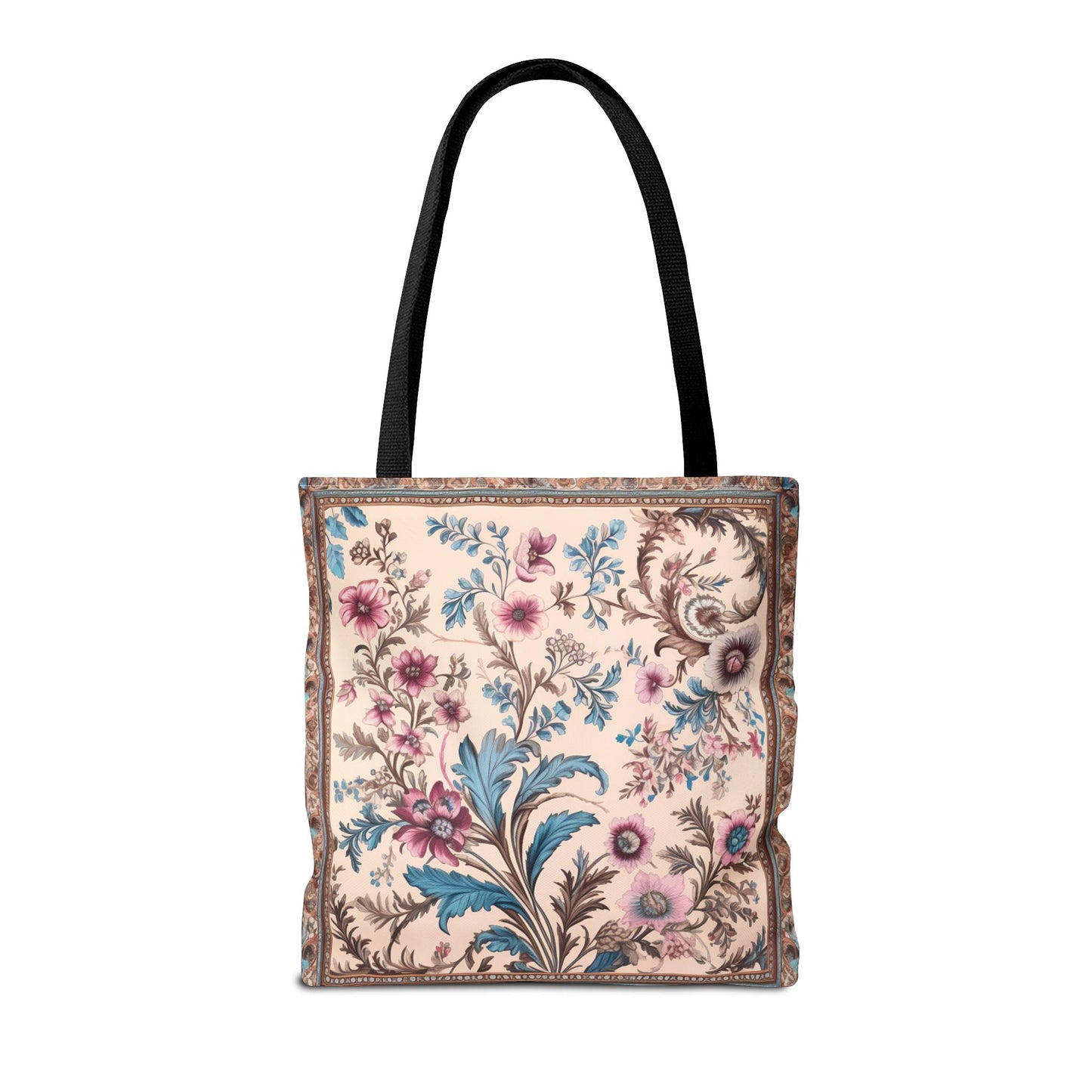 Elegant Floral Pattern Canvas Tote Bag - Reusable & Stylish Shopping Bag