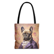 French Bulldog Portrait Canvas Tote Bag, Artistic and Eco-Friendly Gift