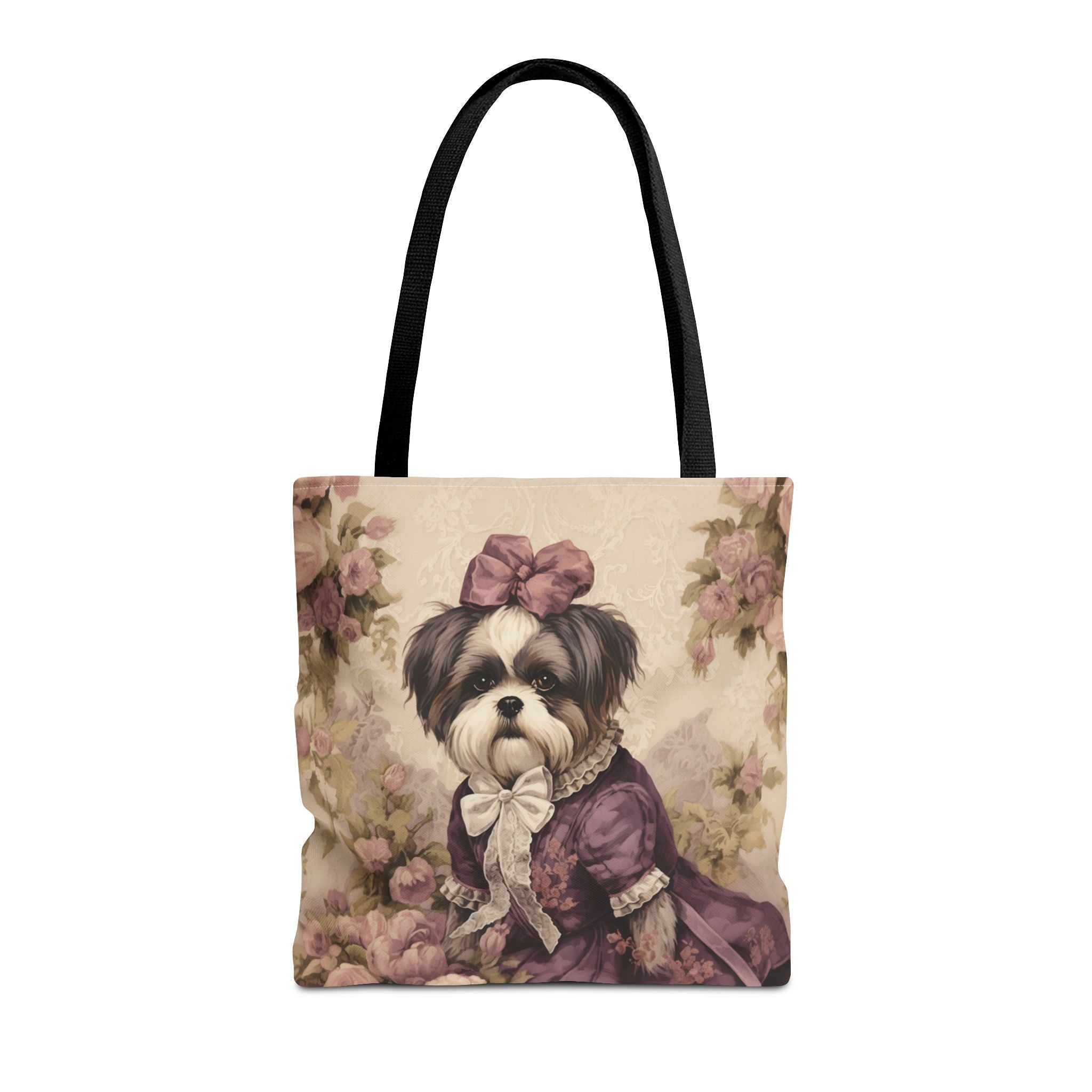 Shih Tzu Floral Elegance Tote Bag for Stylish Dog Lovers