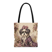 Shih Tzu Floral Elegance Tote Bag for Stylish Dog Lovers