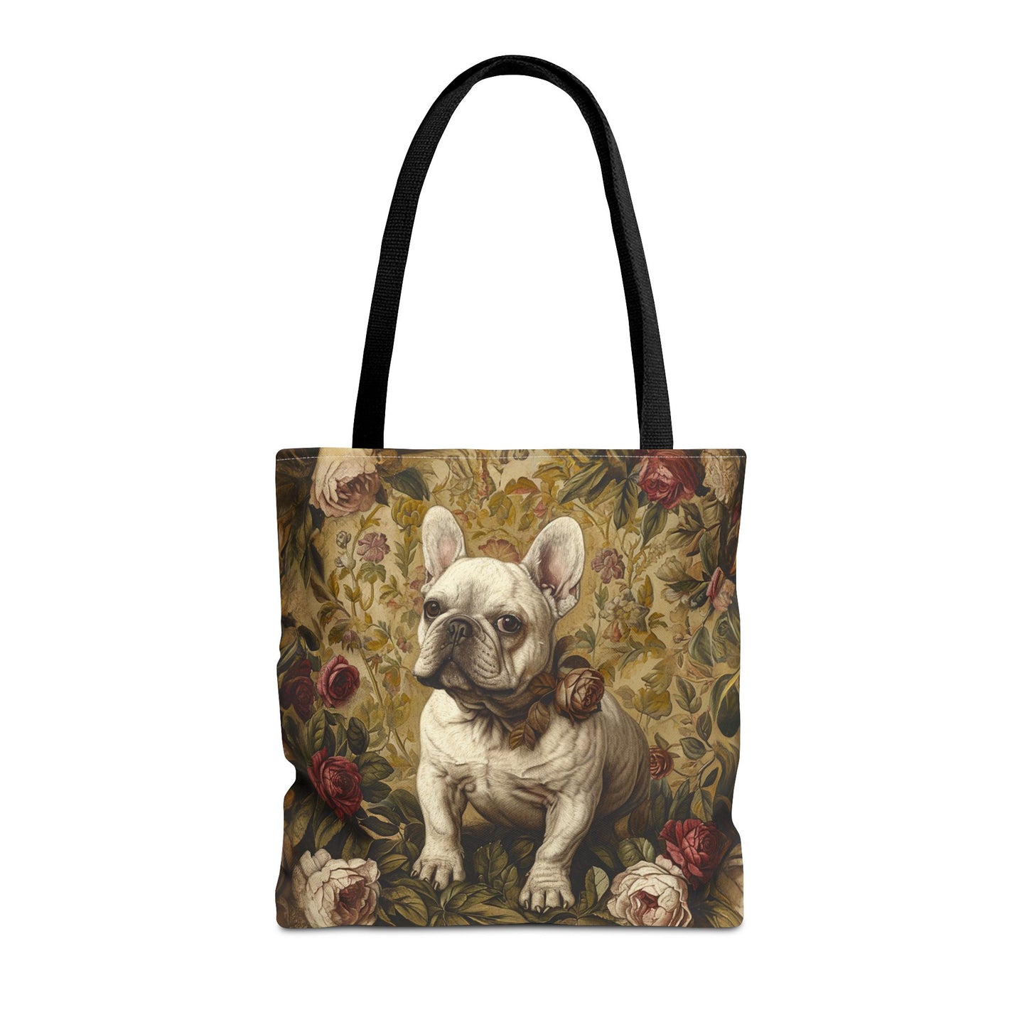 Chic French Bulldog Tote Bag with Vintage Floral Design