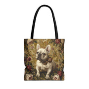 Chic French Bulldog Tote Bag with Vintage Floral Design