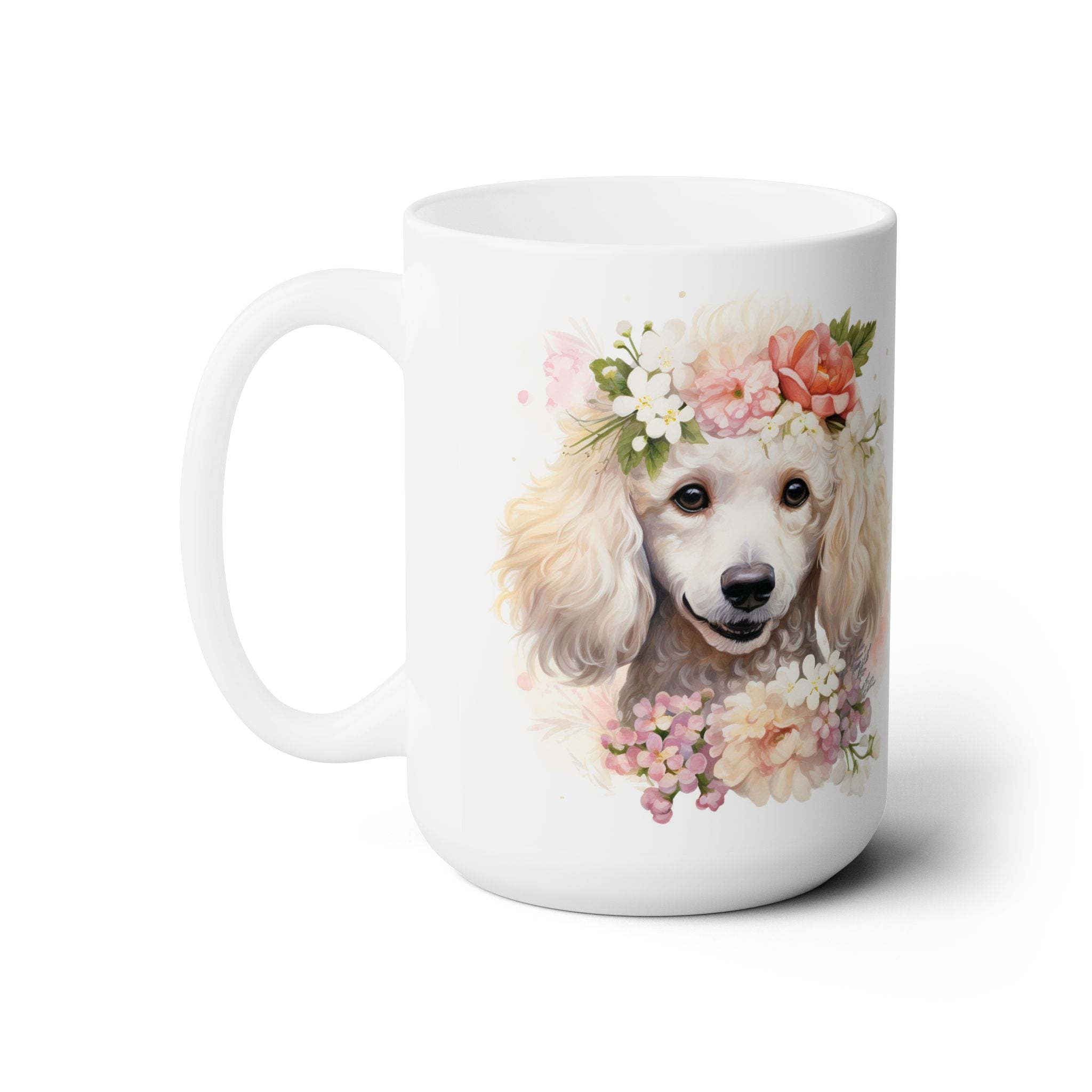 Poodle Floral Crown Coffee Mug – Perfect for Dog Lovers and Gifts