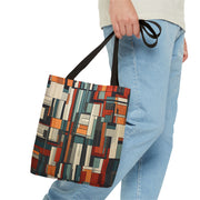 Geometric Abstract Art Canvas Tote Bag, Eco-Friendly Market Tote for Daily Use