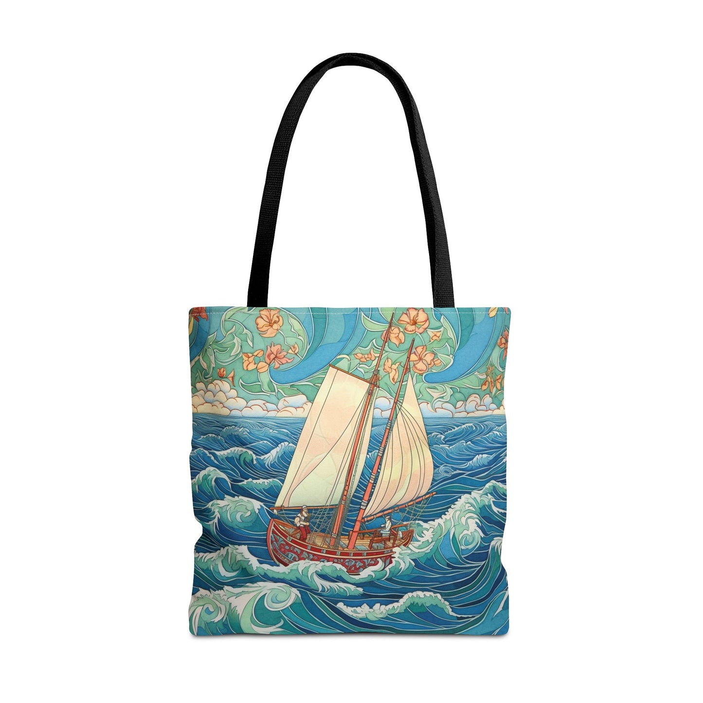 Sailboat Adventure Tote Bag, Ocean-Themed Eco-Friendly Shopping Bag