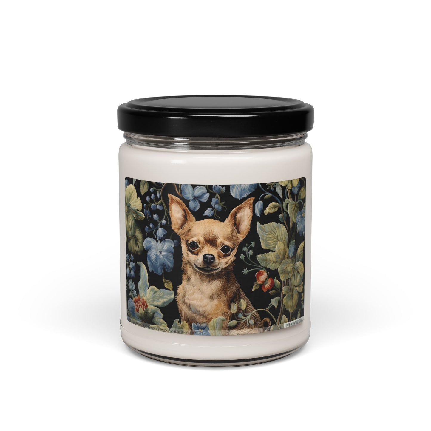 Charming Chihuahua Soy Candle – Floral Design Gift for Dog Lovers