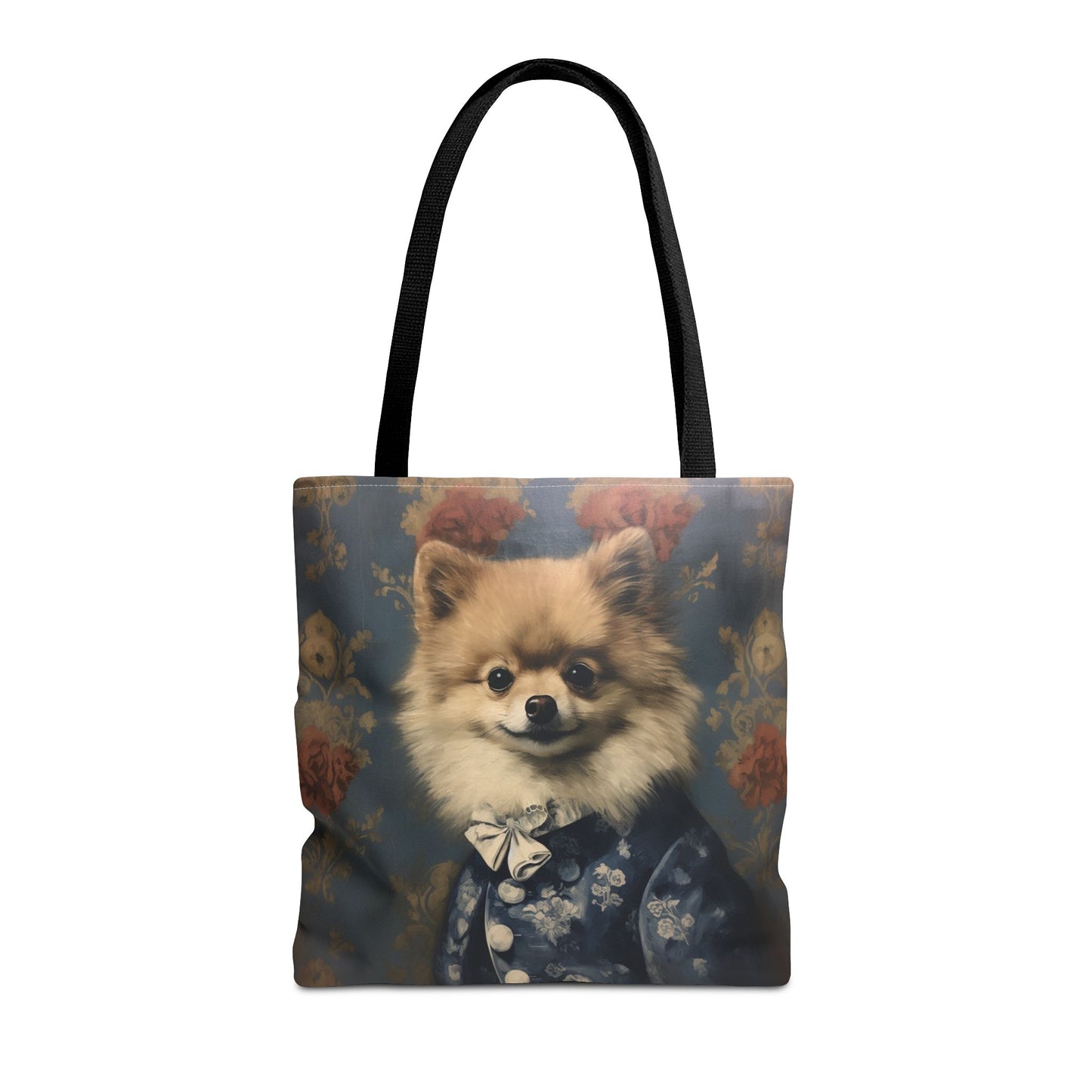 Elegant Pomeranian Tote Bag - Stylish Floral Art Canvas for Dog Lovers