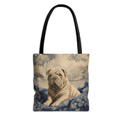 Vintage Shar Pei Canvas Tote Bag - Artistic Dog Lover Gift