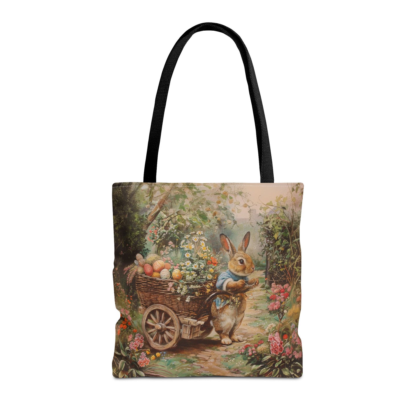 Whimsical Easter Bunny Garden Scene Tote Bag