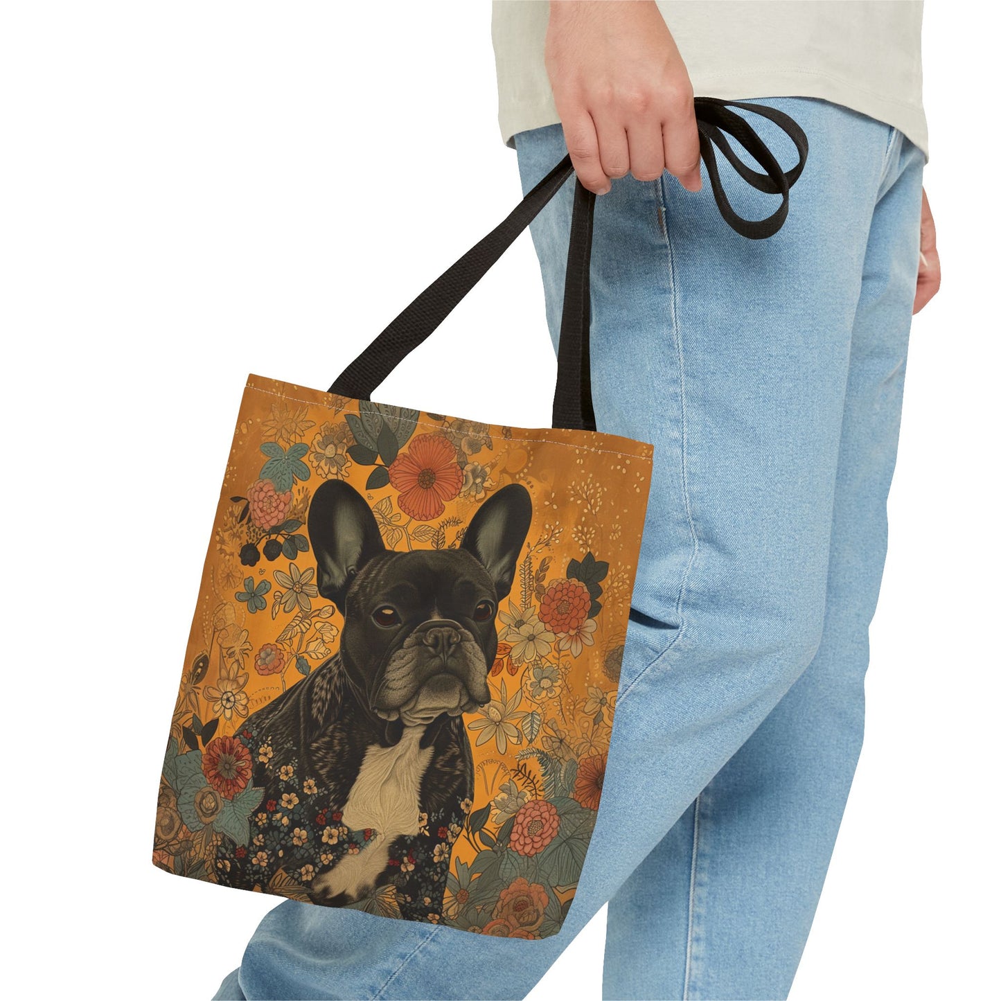 Charming French Bulldog Floral Tote Bag – Eco-Friendly, Stylish & Versatile