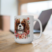 Cavalier King Charles Spaniel Mug - Floral Dog Lover Gift