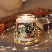 Shih Tzu Floral Art Soy Candle – Pet Lover Gift & Memorial Keepsake