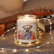 Charming Bulldog Candle – Vintage Floral Design, Dog Lover Gift