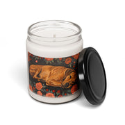 Rhodesian Ridgeback Candle with Elegant Rose Design