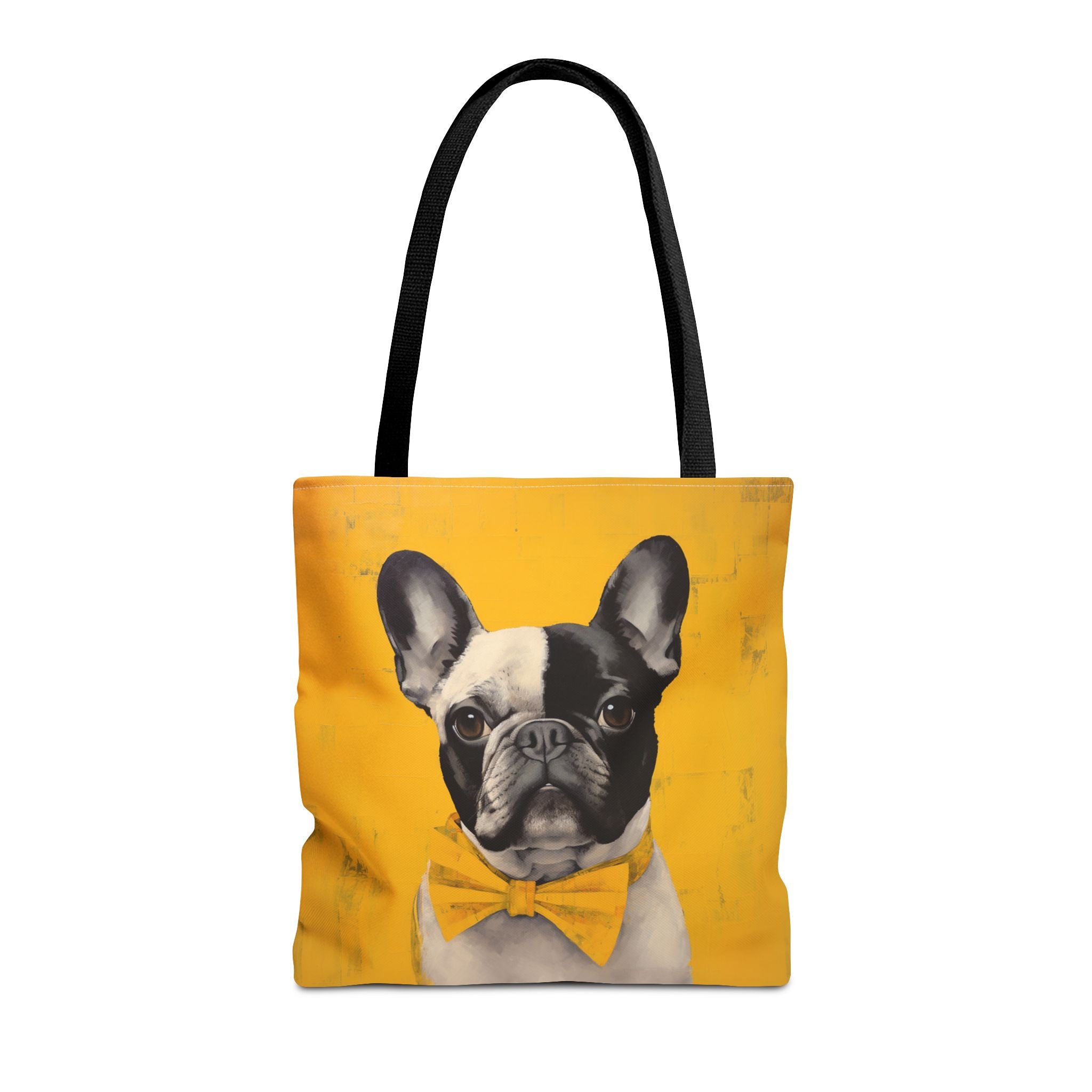 French Bulldog Yellow Bow Tie Canvas Tote Bag – Chic and Eco-Friendly