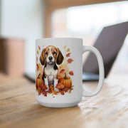 Beagle Autumn Bliss Mug – Thanksgiving Dog Lover Gift, Coffee Cup