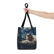 Cavalier King Charles Starry Night Artistic Tote Bag, Dog Lover Gift