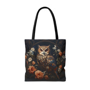 Elegant Floral Owl Tote Bag, Eco-Friendly Canvas for Everyday Use