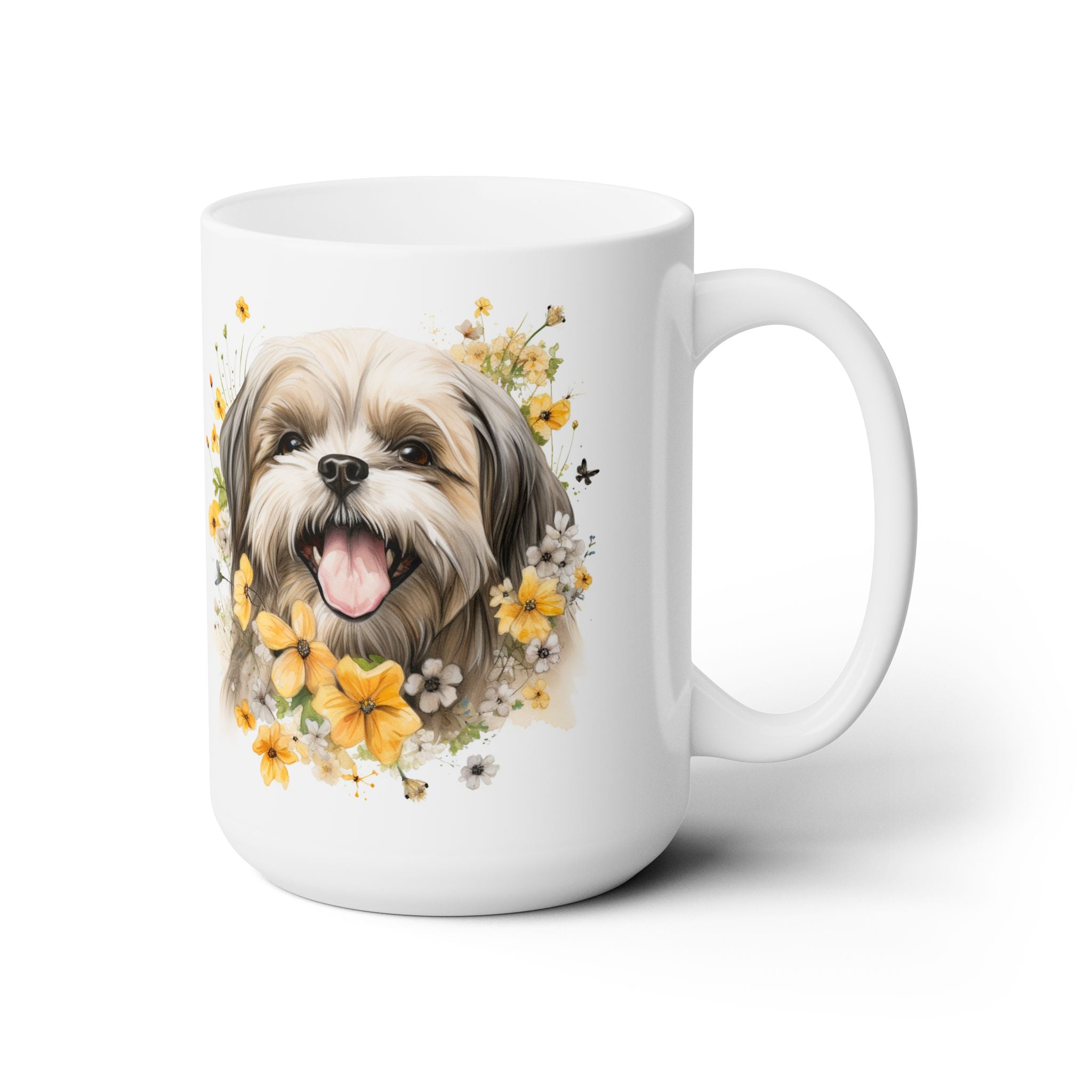 Shih Tzu Smile Floral Coffee Mug – Perfect Gift for Dog Lovers