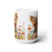 Yorkshire Terrier Floral Mug - Yorkie Lover Gift for Dog Moms