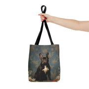 French Bulldog Regal Bloom Canvas Tote Bag, Elegant & Eco-Friendly