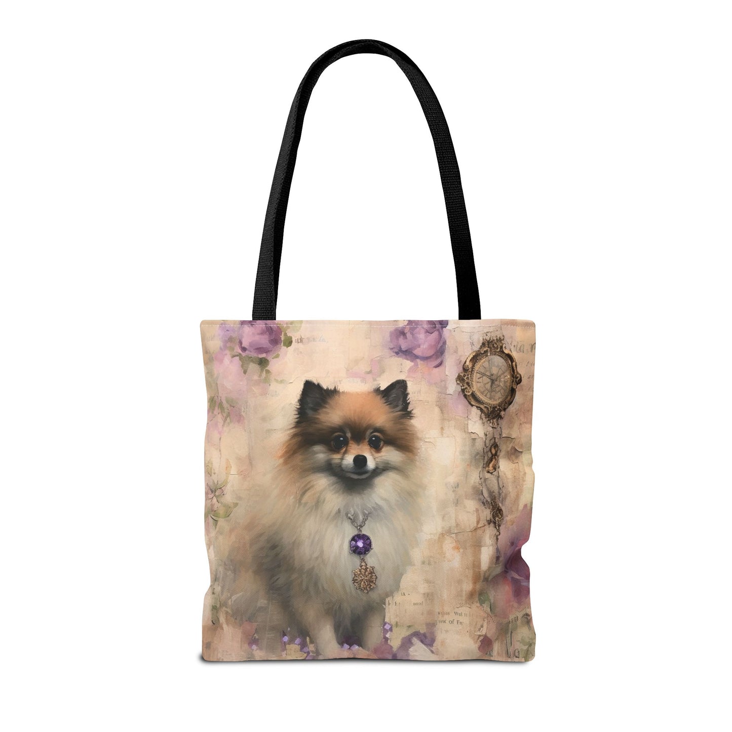 Charming Pomeranian Tote Bag, Floral Vintage Design for Dog Lovers