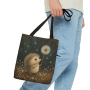 Hedgehog Whimsy Tote Bag, Dreamy Nature Canvas for Animal Lovers