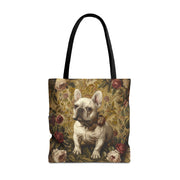 Chic French Bulldog Tote Bag with Vintage Floral Design