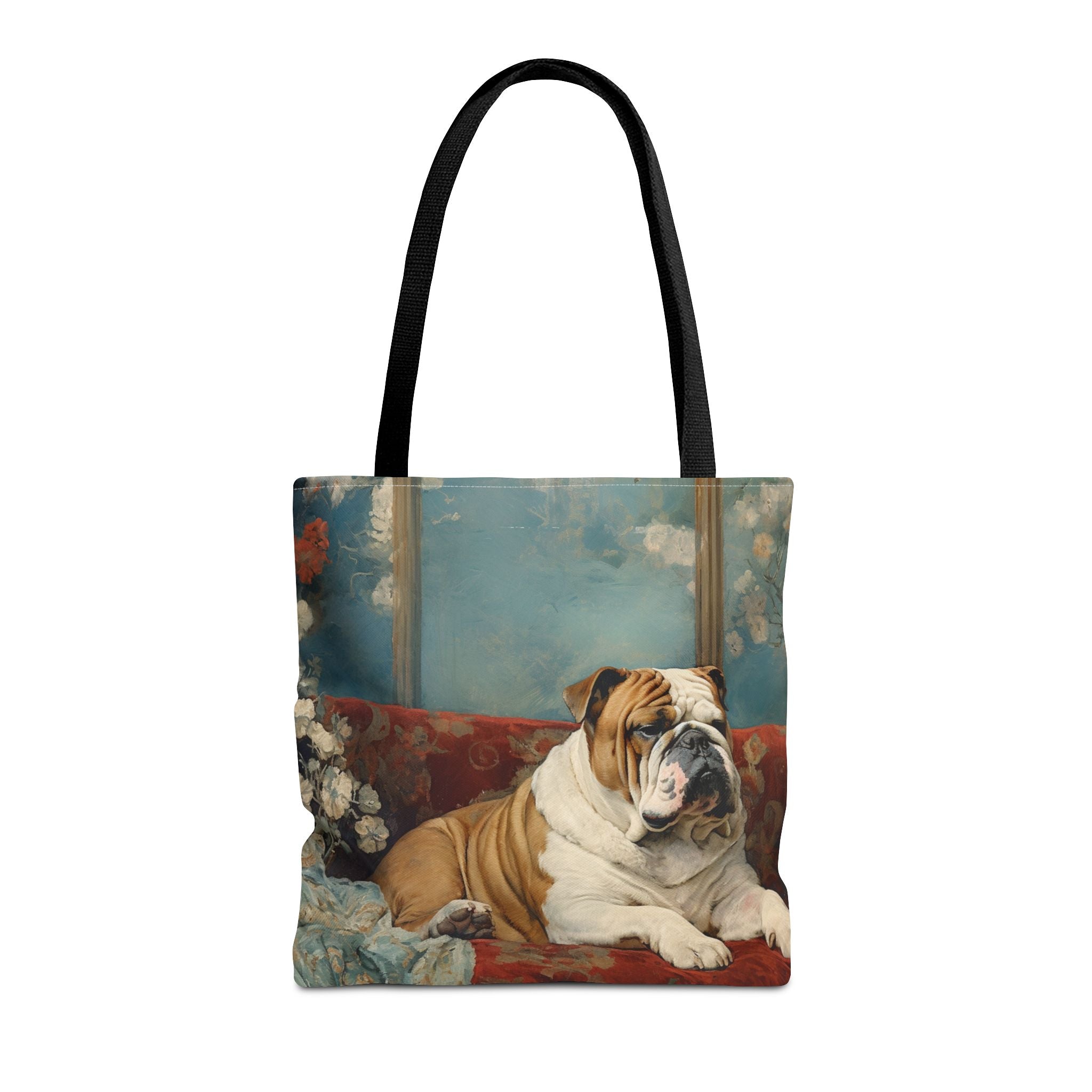 Refined Bulldog Art Canvas Tote Bag - Stylish and Eco-Friendly Gift