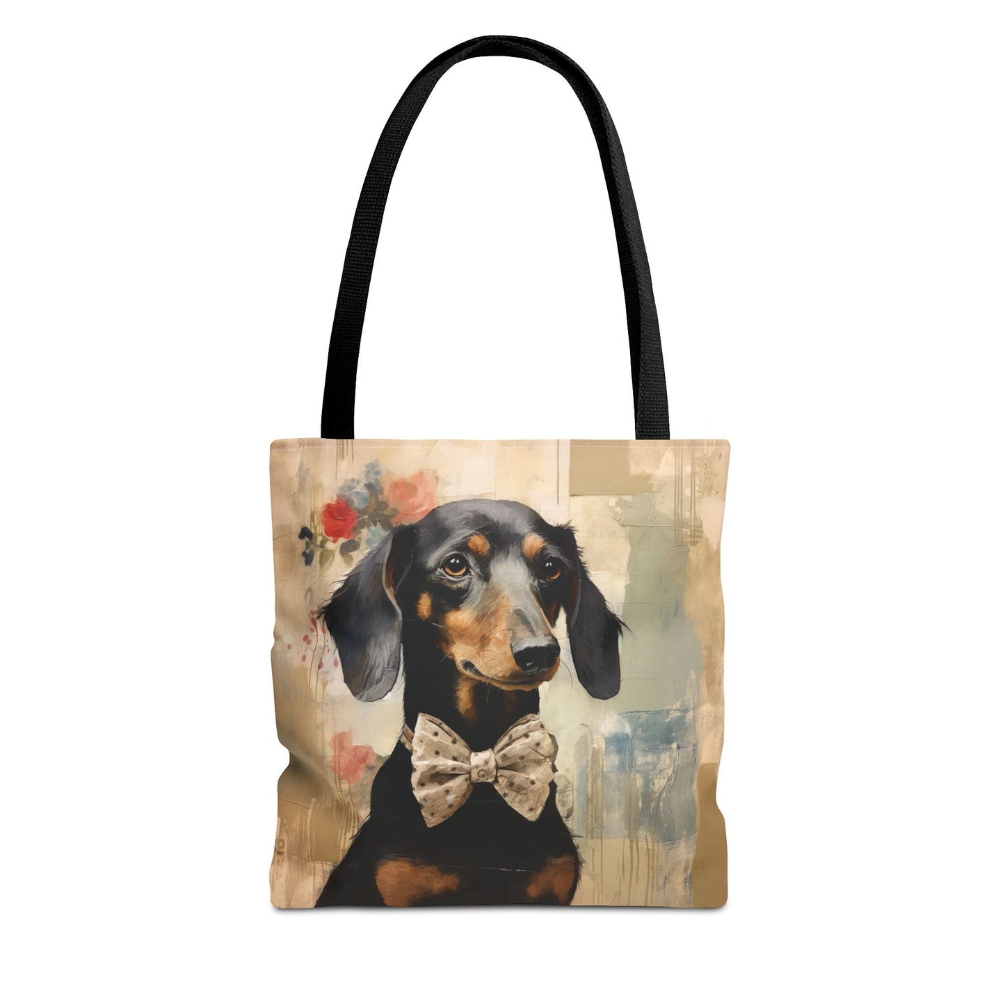 Dashing Dachshund Tote Bag with Bow Tie Design, Perfect for Dog Lovers