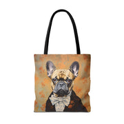 French Bulldog Aristocrat Tote Bag, Vintage-Inspired Eco-Friendly Canvas Handbag