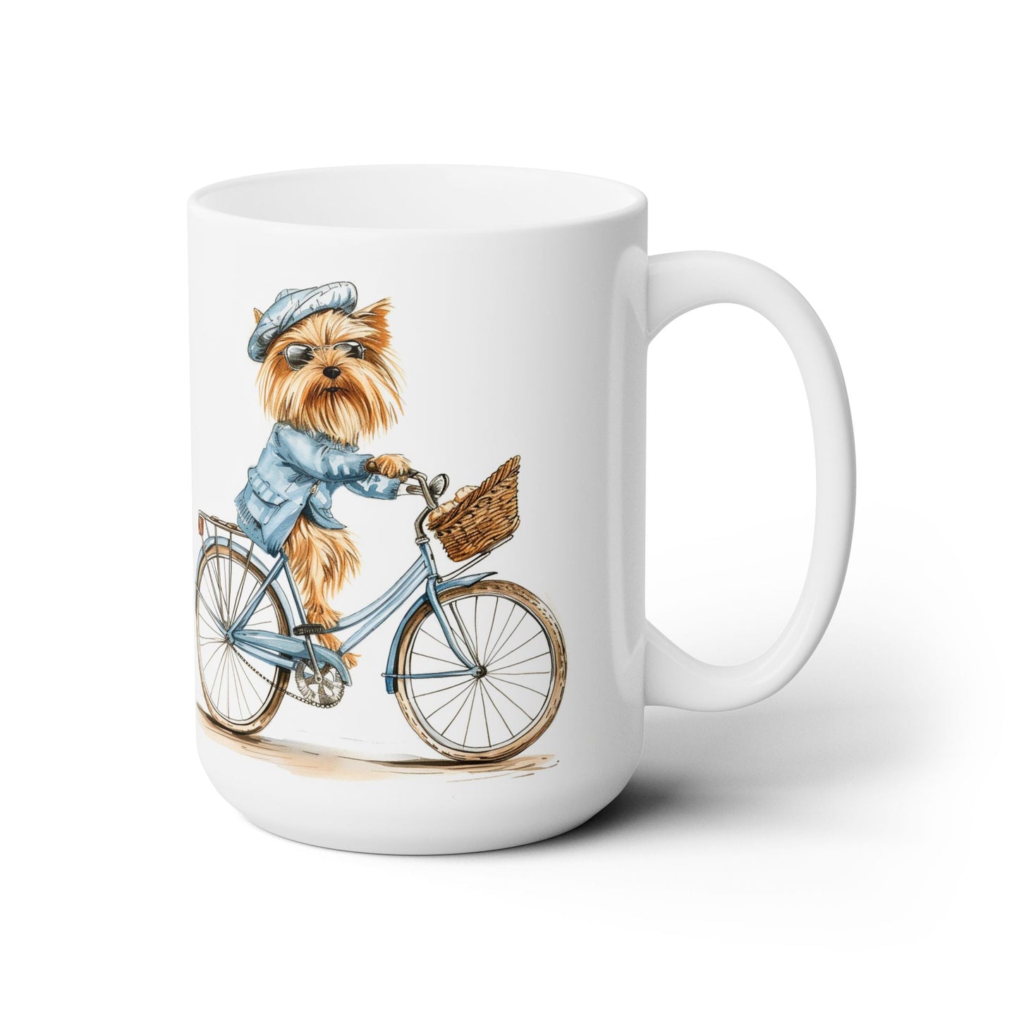 Yorkie on Bicycle Mug - Adorable Yorkshire Terrier Gift for Dog Lovers