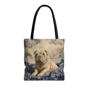 Vintage Shar Pei Canvas Tote Bag - Artistic Dog Lover Gift