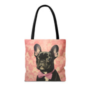 Chic French Bulldog Tote Bag – Pink Bowtie Art Design for Dog Lovers