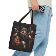 Elegant Owl and Floral Canvas Tote Bag, Eco-Friendly Daily Tote