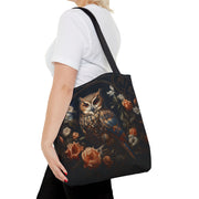 Elegant Floral Owl Tote Bag, Eco-Friendly Canvas for Everyday Use