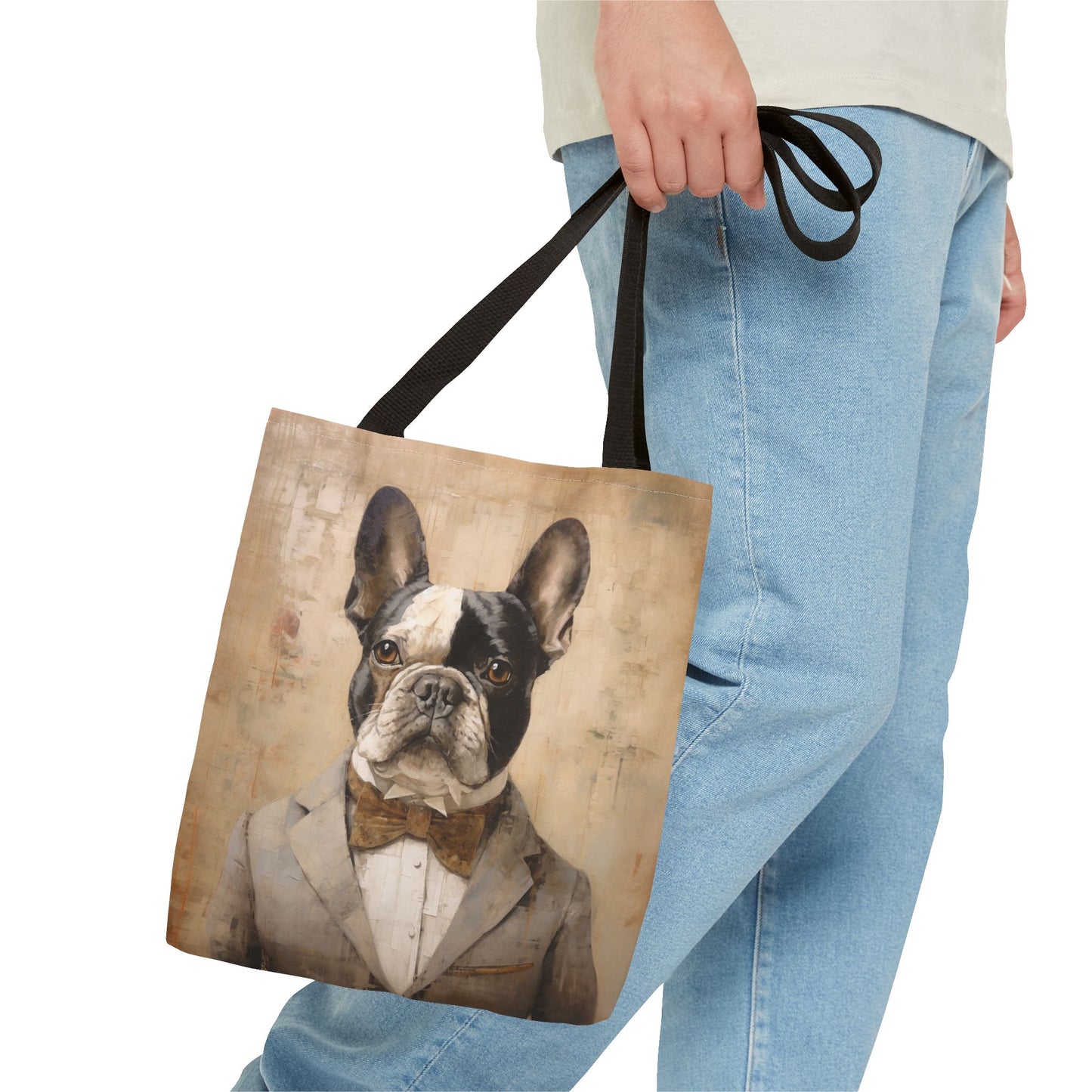 French Bulldog Portrait Tote Bag, Chic Canvas Accessory for Dog Lovers