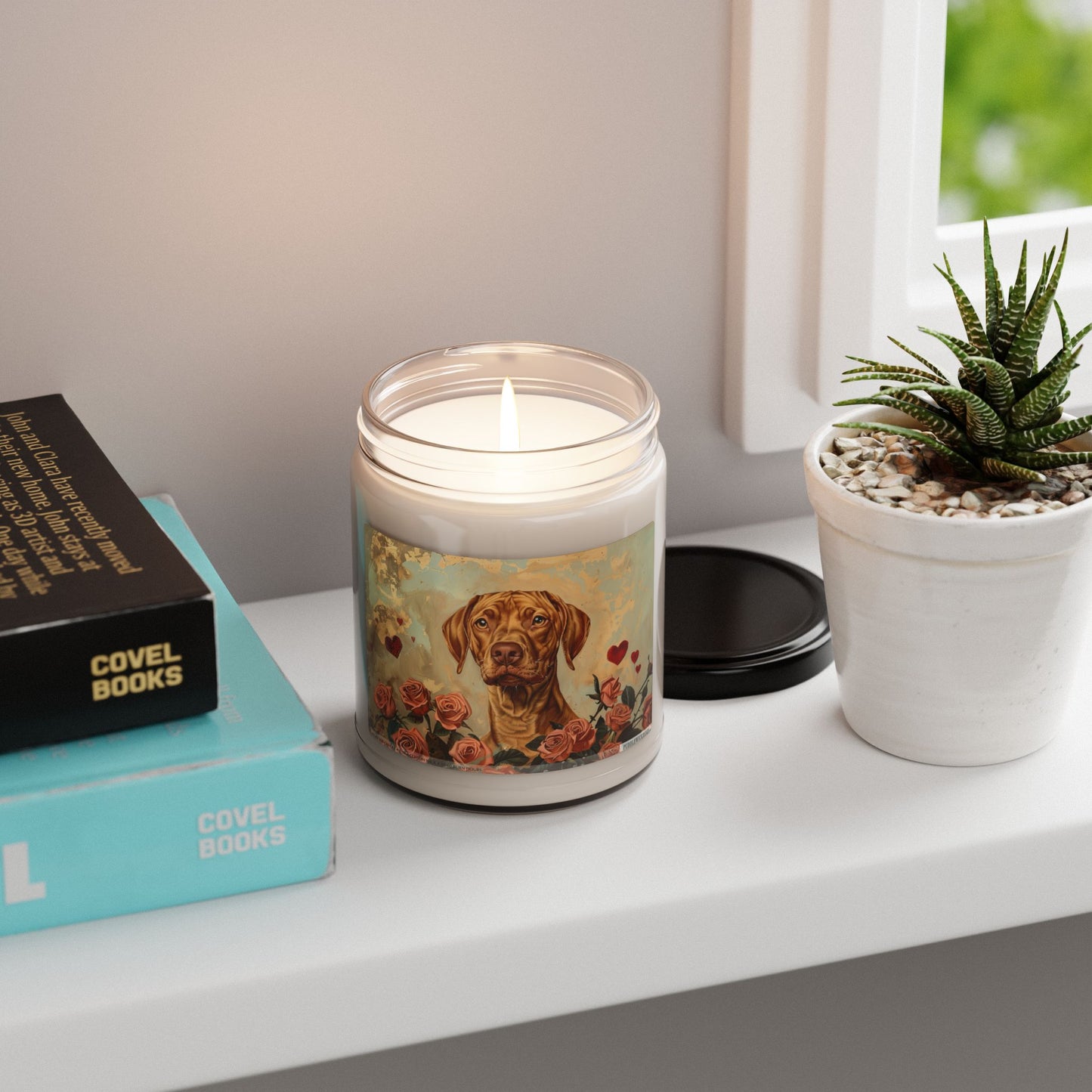 Vizsla Forever Candle – Elegant Dog Lover Gift with Roses