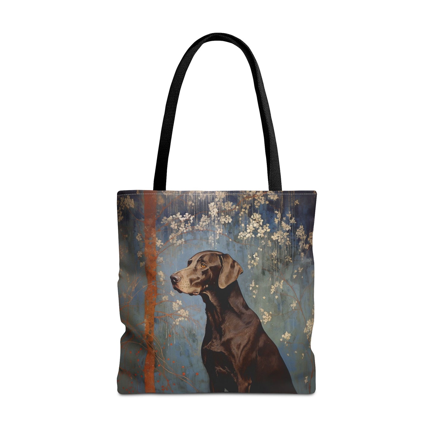 Elegant German Shorthaired Pointer Floral Canvas Tote Bag, Perfect for Dog Lovers