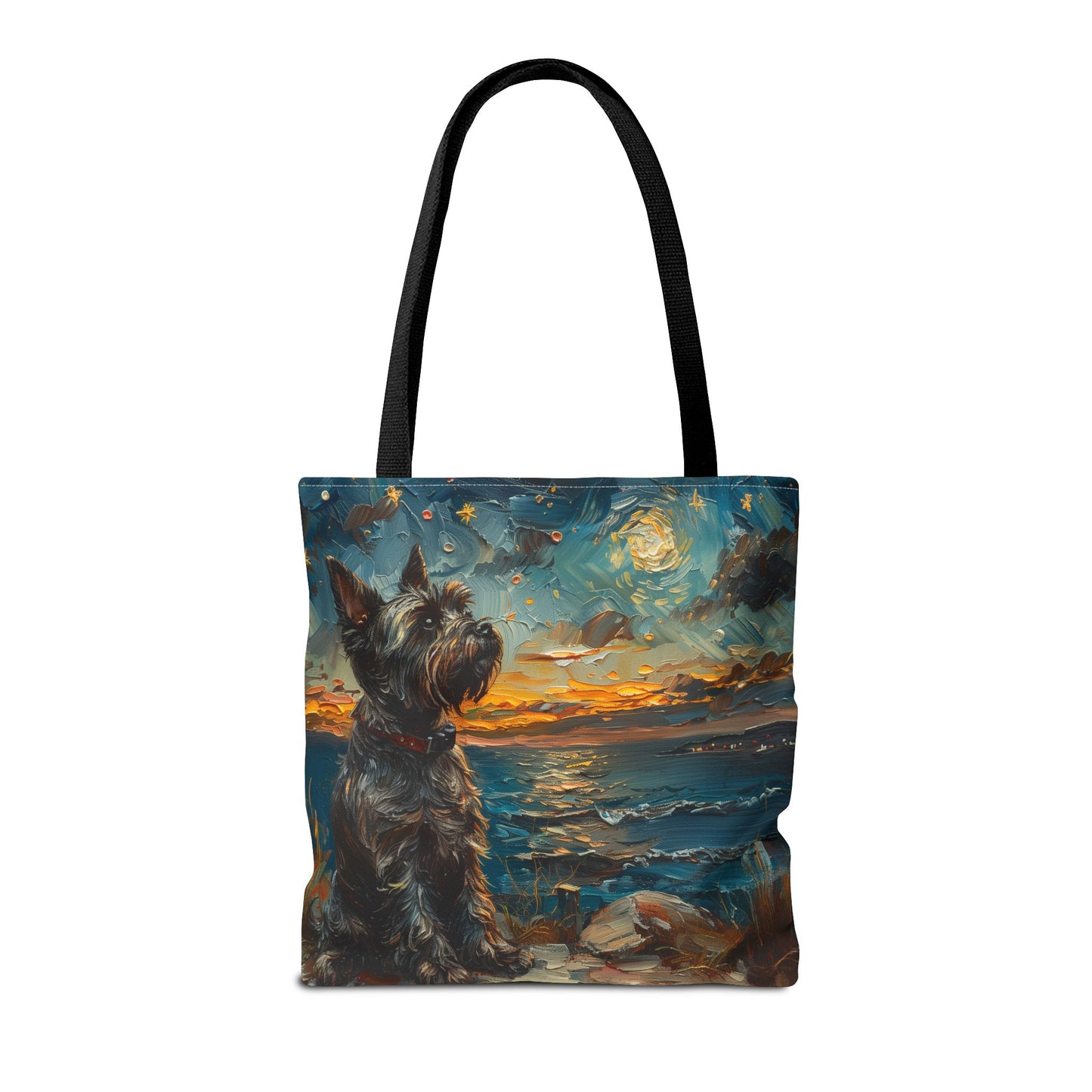 Scottie Sunset Dreamscape Eco-Friendly Tote Bag, Artistic Dog Lover Gift