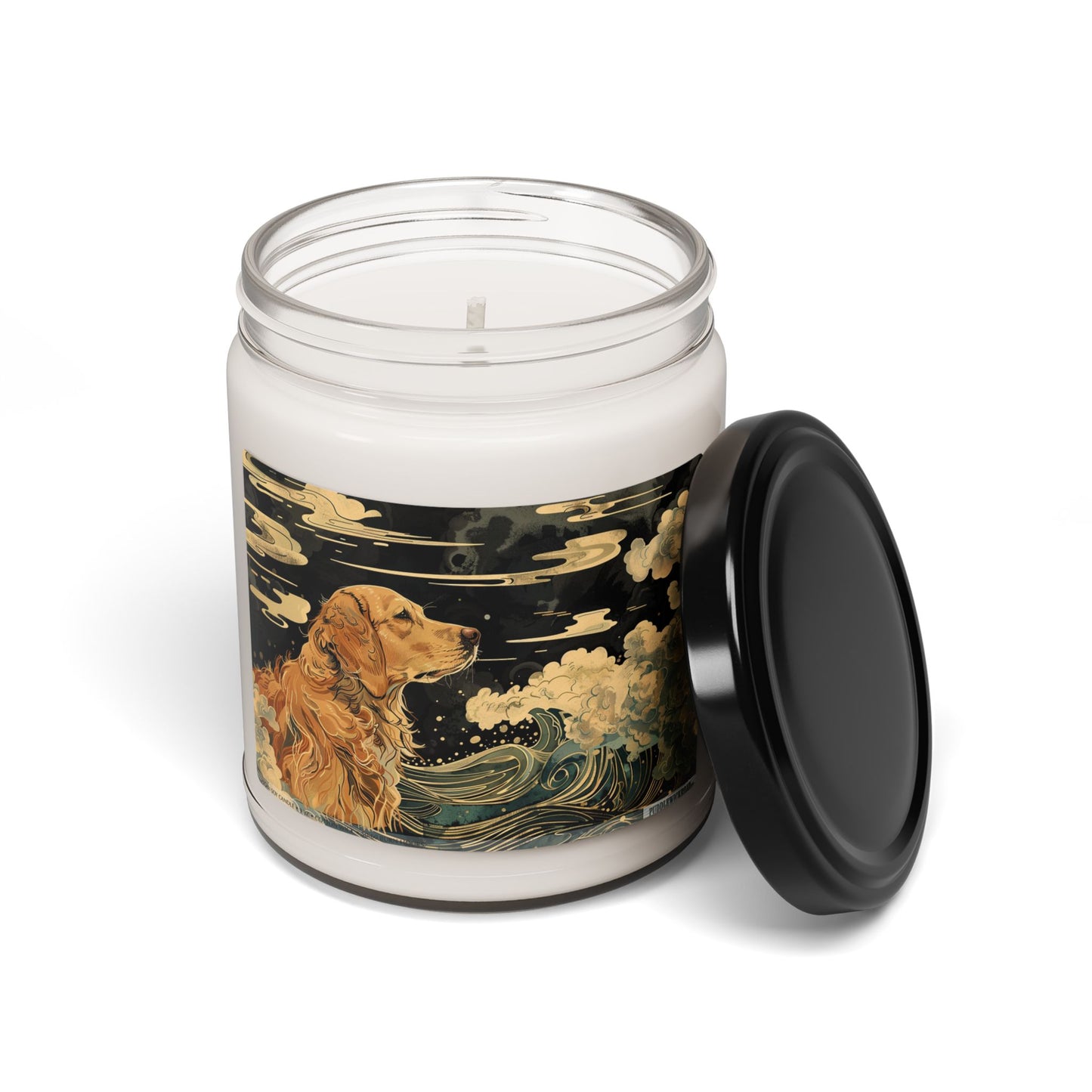 Golden Retriever Artisan Candle - Ocean Breeze Design