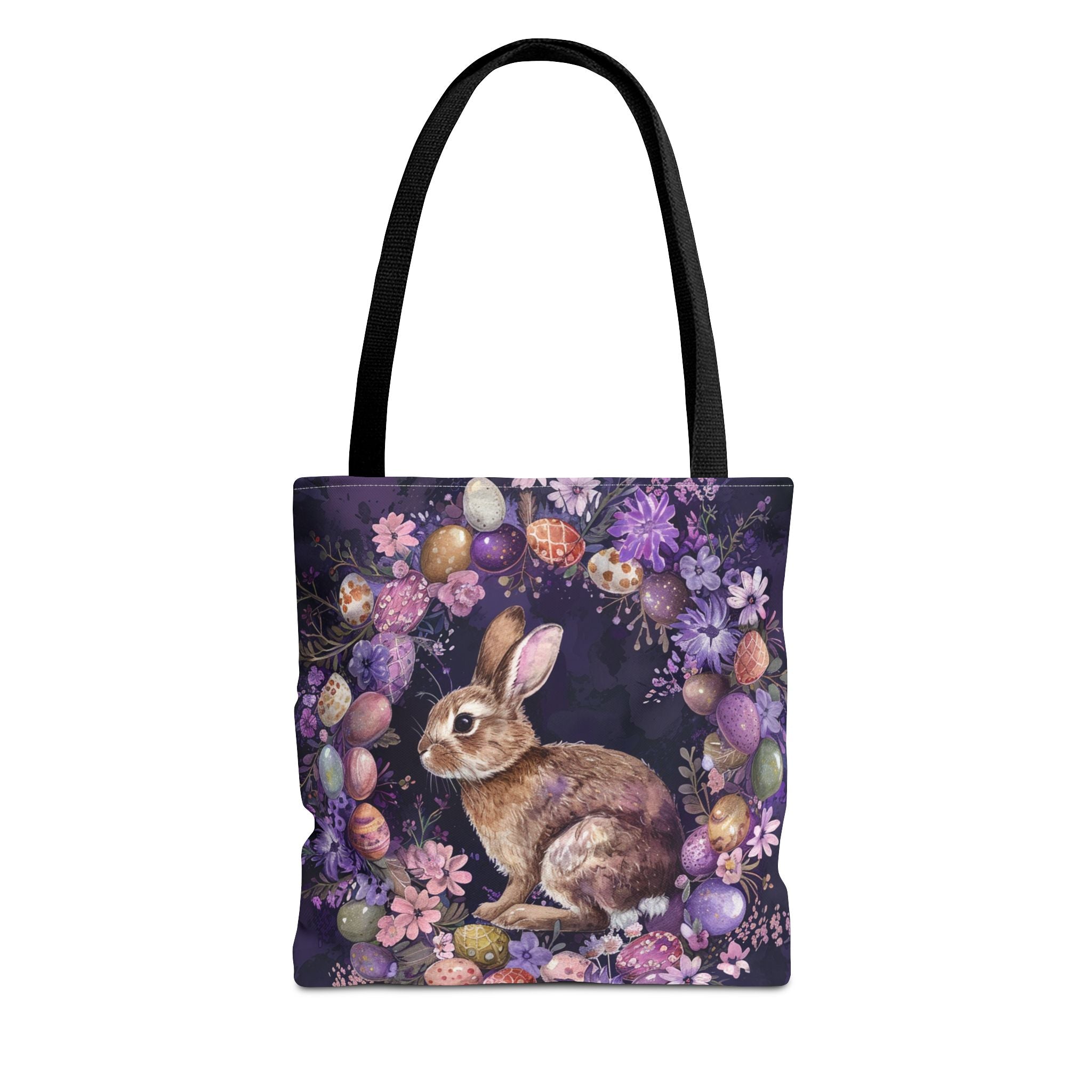 Easter Bunny Bloom Tote Bag with Pastel Floral Design