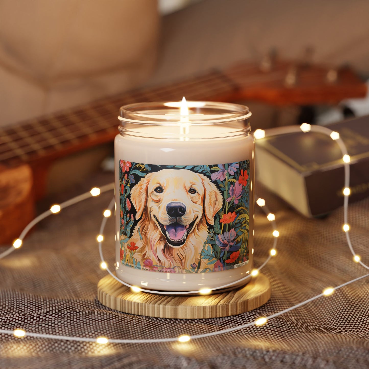 Golden Retriever Floral Soy Candle - Dog Lover Gift for All Occasions