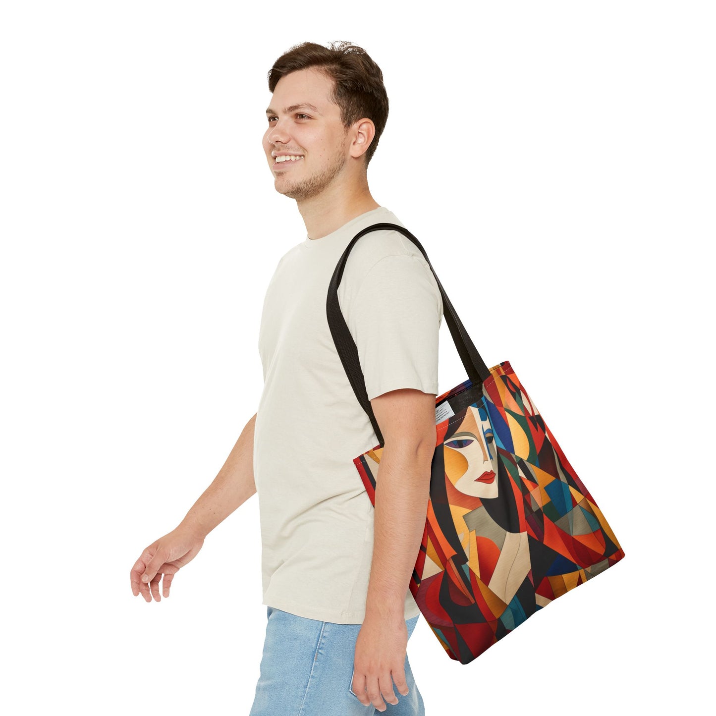 Modern Cubist Art Tote Bag – Vibrant Abstract Canvas for Art Lovers