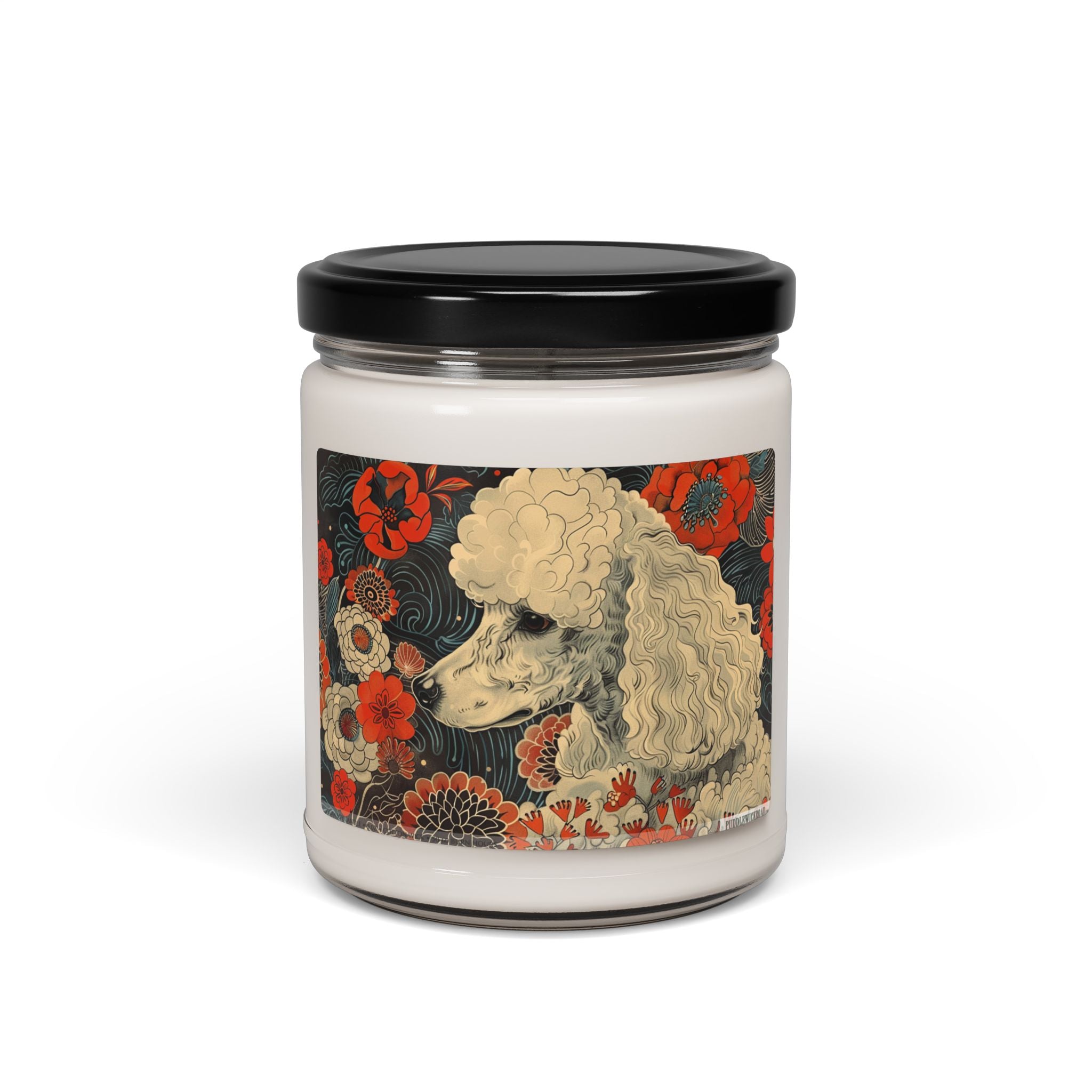 Elegant Poodle Candle – Floral Vintage Soy Gift for Pet Lovers