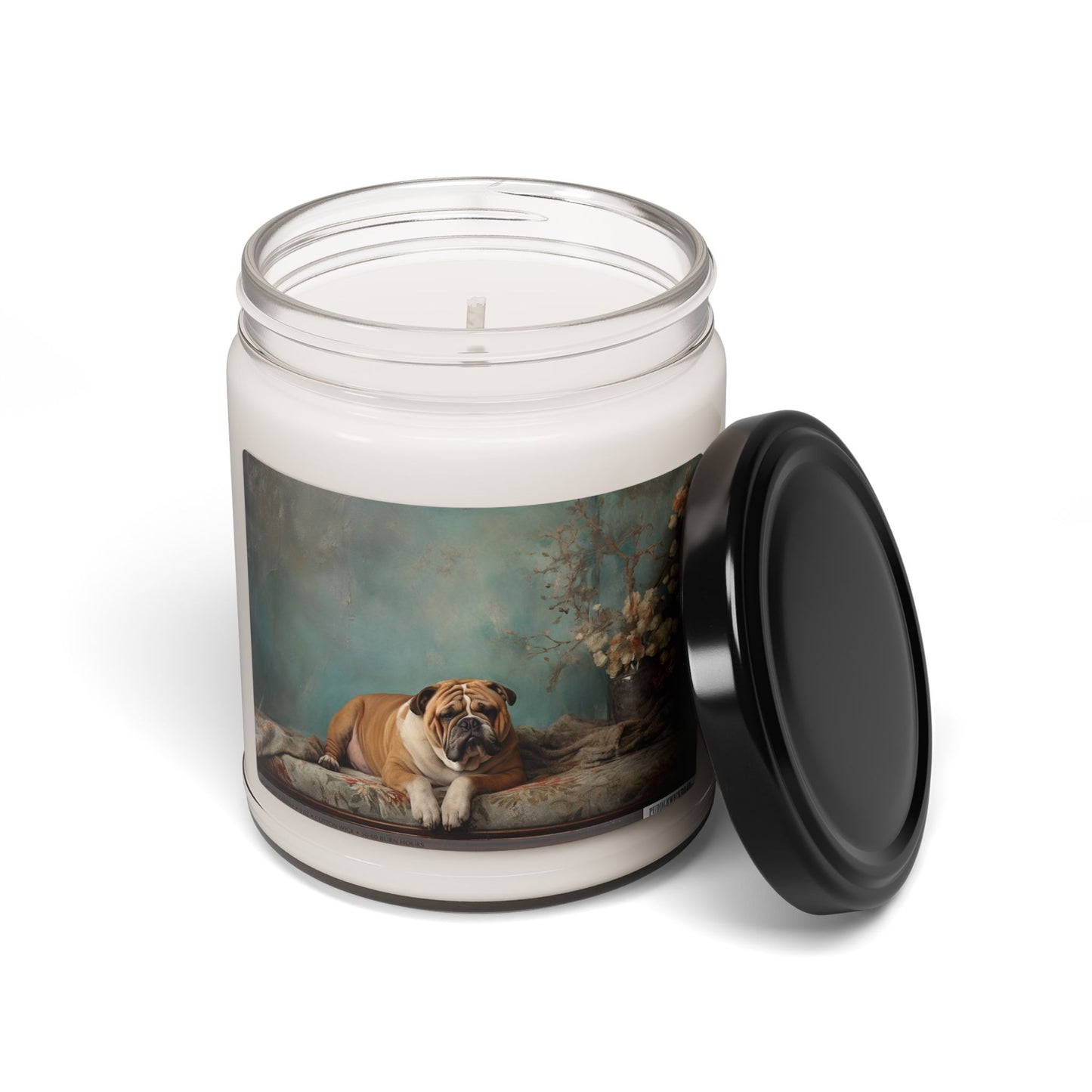 English Bulldog Vintage Art Candle Gift