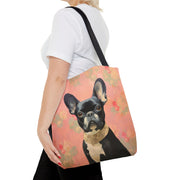 French Bulldog Floral Canvas Tote Bag - Stylish & Eco-Friendly Gift