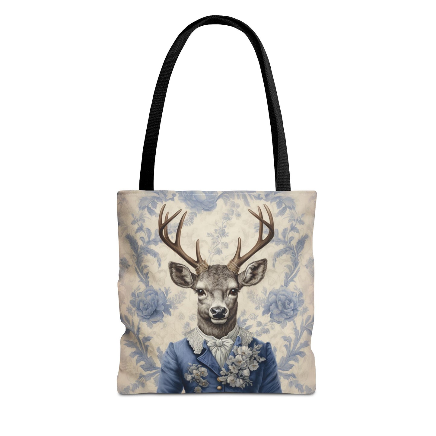 Dapper Deer Vintage Canvas Tote Bag, Elegant Nature Lover Gift