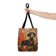 Dachshund Elegance Tote Bag, Artistic Pet Lover’s Gift Canvas