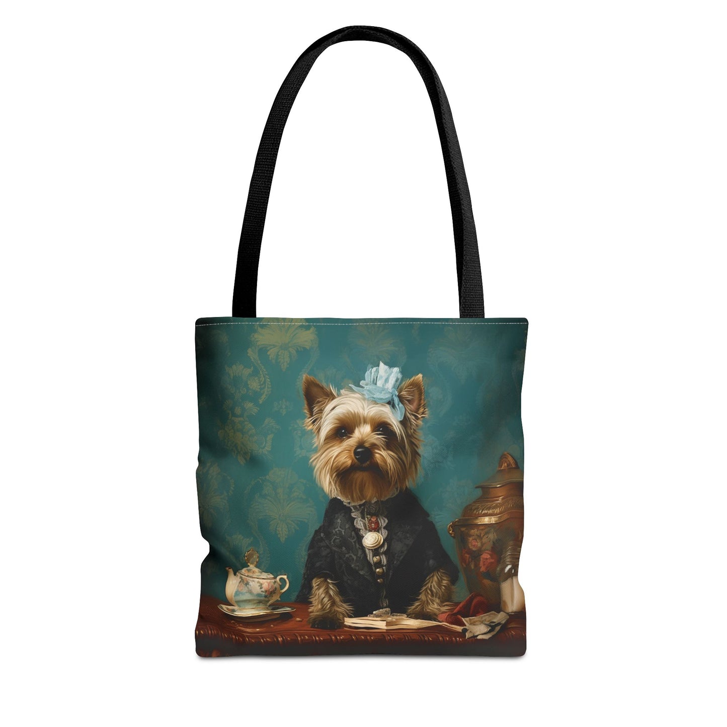 Refined Yorkshire Terrier Tote Bag – Elegant Vintage-Inspired Canvas